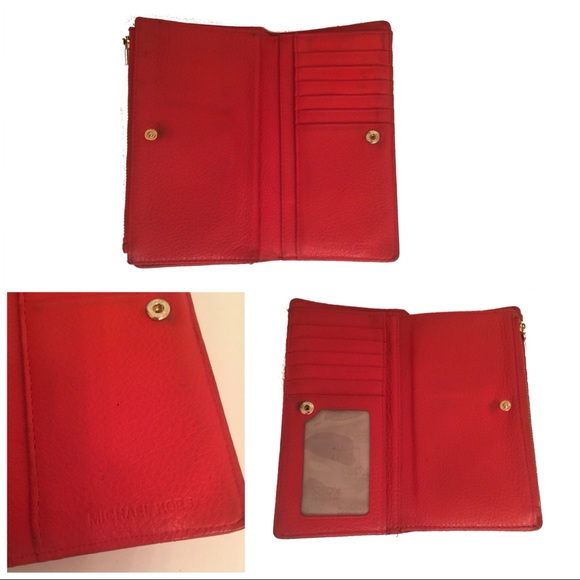 Michael Kors Signature Tomato Red Leather Wallet - Picture 6 of 6
